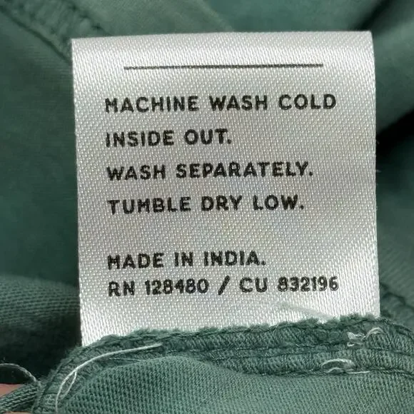 Pact Green Tie Dye T-Shirt Organic Cotton Cropped Short Sleeves Scoop Neck Sz M - Picture 7 of 8